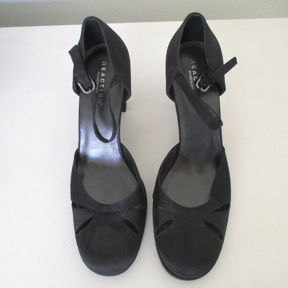 Kenneth Cole Reaction Womens Dressy Black Satin Ankle-strap Pump w/3" Heel - 8M - Picture 4 of 9